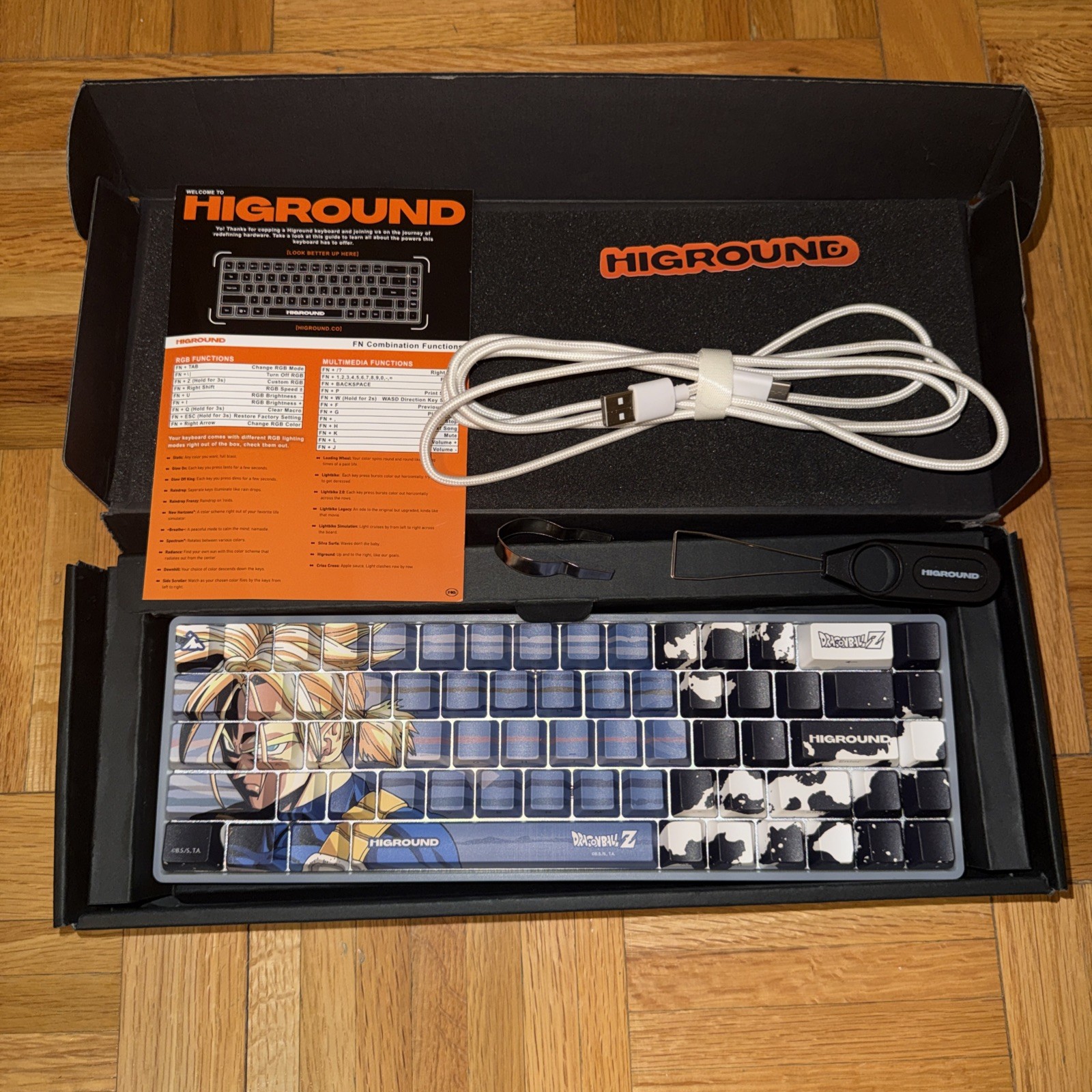 Custom Higround x Dragon Ball Z DBZ Trunks/Vegeta Lineage Goku Base 65 Keyboard