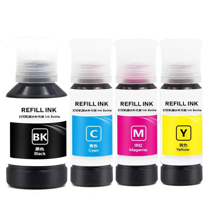  4 Colors Refill Bottle Box Dye Ink for Epson Ecotank Eco Tank ET-2750 Printer
