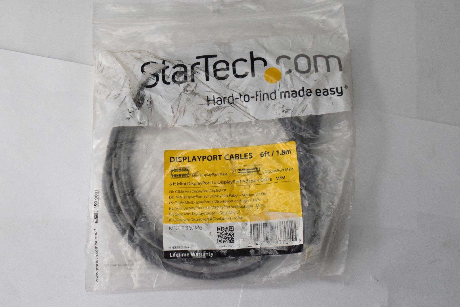 Startech MDP2DPMM6 Mini DisplayPort Male to DisplayPort Male 6ft Cable