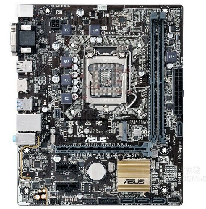 For Asus H110M-A/M.2 LGA1151 Motherboard DDR4 H110 SATA3 ATX VGA DVI HDMI Tested