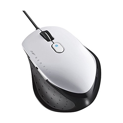 Buffalo BUFFALO Wired BlueLED 5-Button Neofit Mouse Medium White BSMBU515MWHfrom