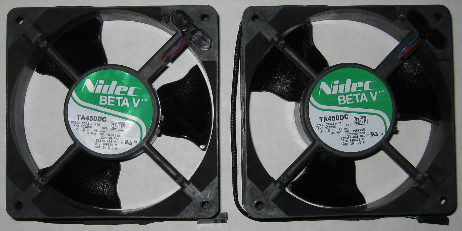 2X Nidec Beta 120mm Fan - 12 V DC - 4000 RPM - Thermistor Auto Speed Adjustment