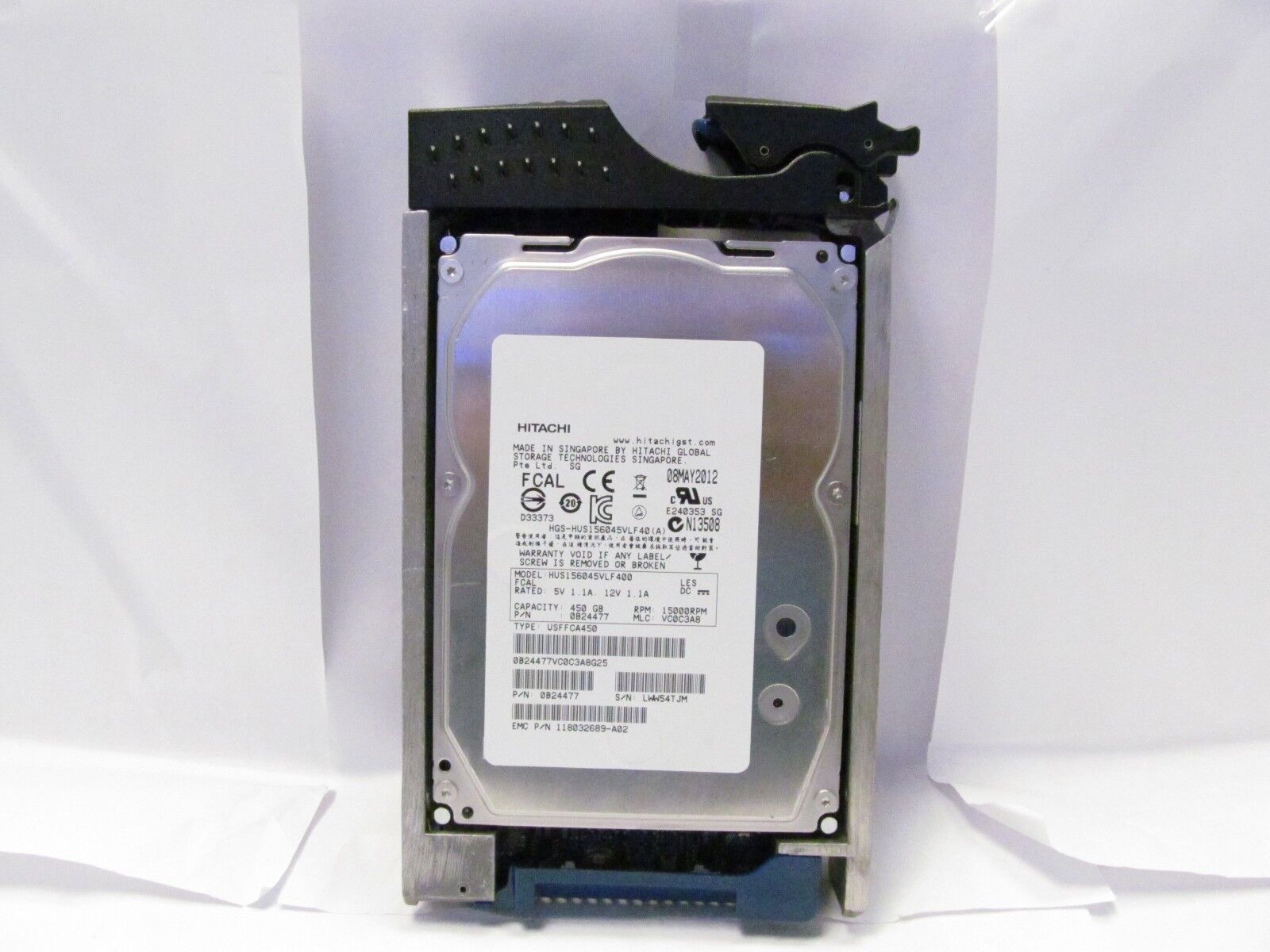 EMC P/N 005049032 VMAX/CX 450GB 15K 4GB FC HDD-HUS156045VLF40 0B24477 **MINT**