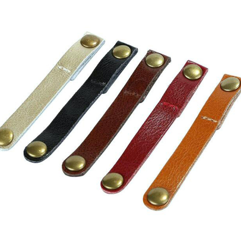 10PCS Leather Cable Ties Earphone Winder Cord Holders for Phone Chargers