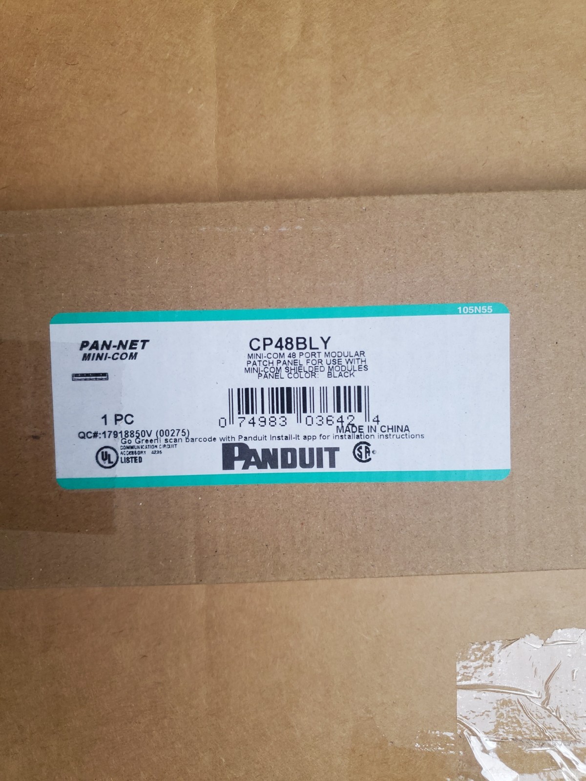 Panduit CP48BLY Mini-Com 48 Port Patch Panel 19in Rack-Mount (new in box)