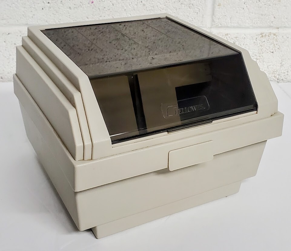 Fellowes 1980s Floppy Disk Media Organizer Vintage Storage Box