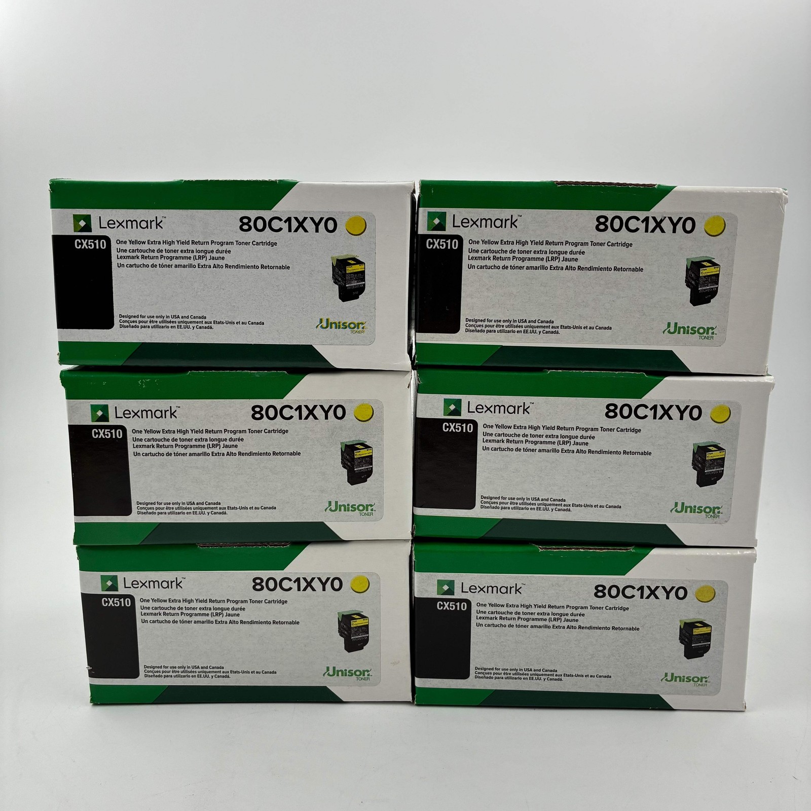 Genuine Lexmark 80C1XY0 Yellow Extra High Yield Unison Toner Cartridge - New