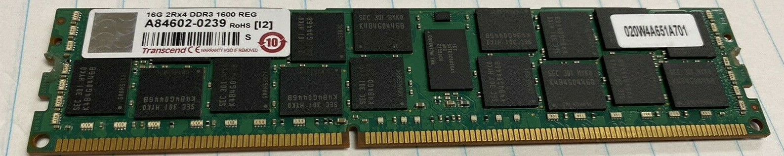 Transcend 16gb DDR3 1600 Reg  ECC Server Memory