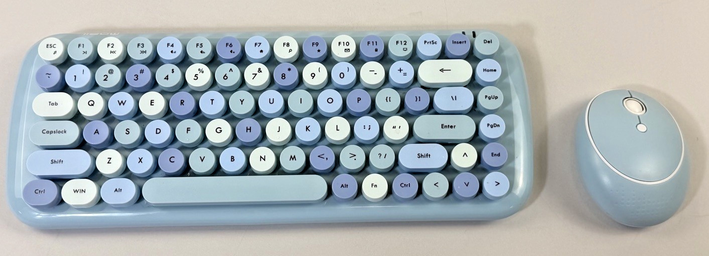 Mofii CANDY Keyboard Mouse Combo Wireless 2.4G Mixed Color 84Key Blue