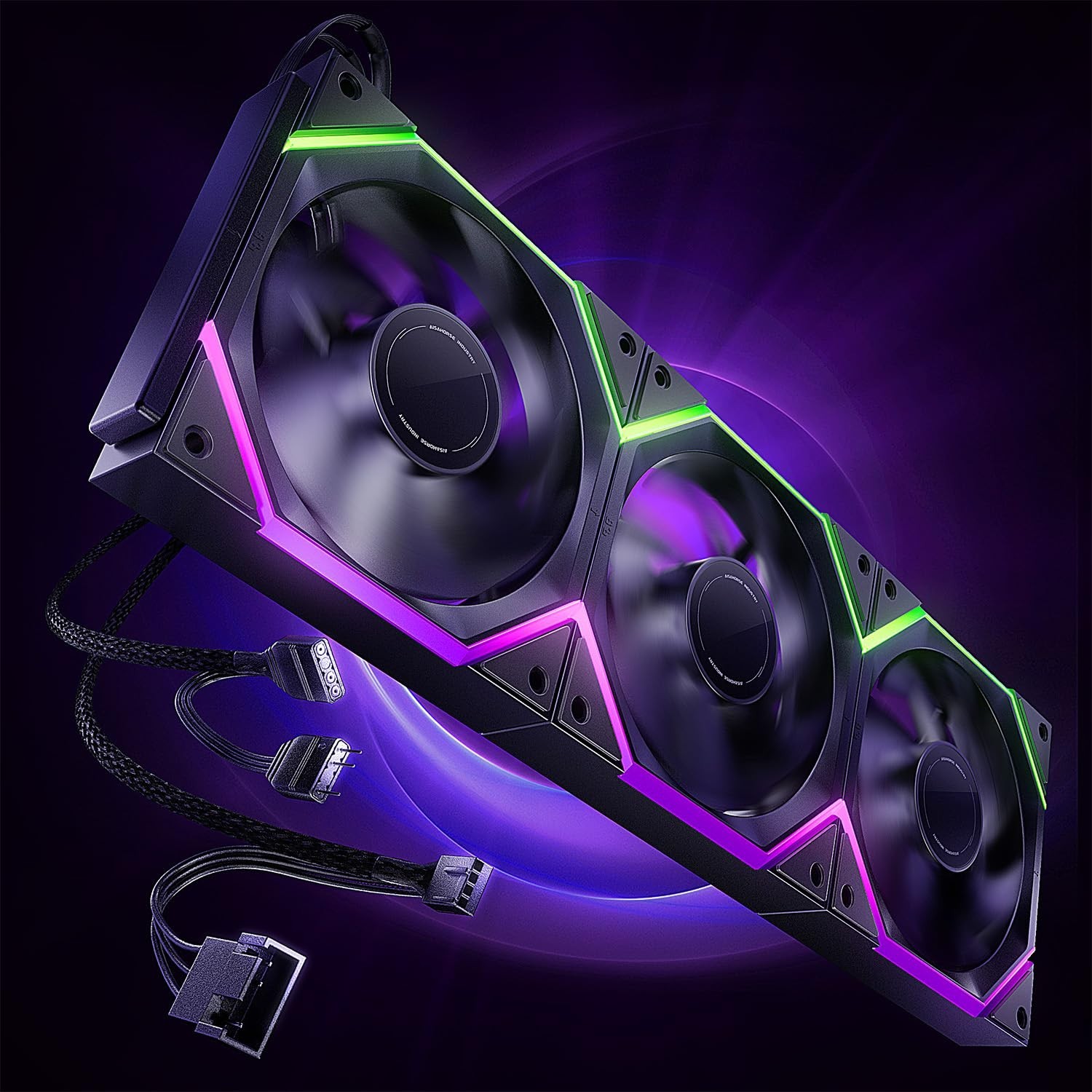 AsiaHorse Nyota Pro 120mm ARGB PWM PC Case Fans, Modular Daisy-Chain, REV Blade