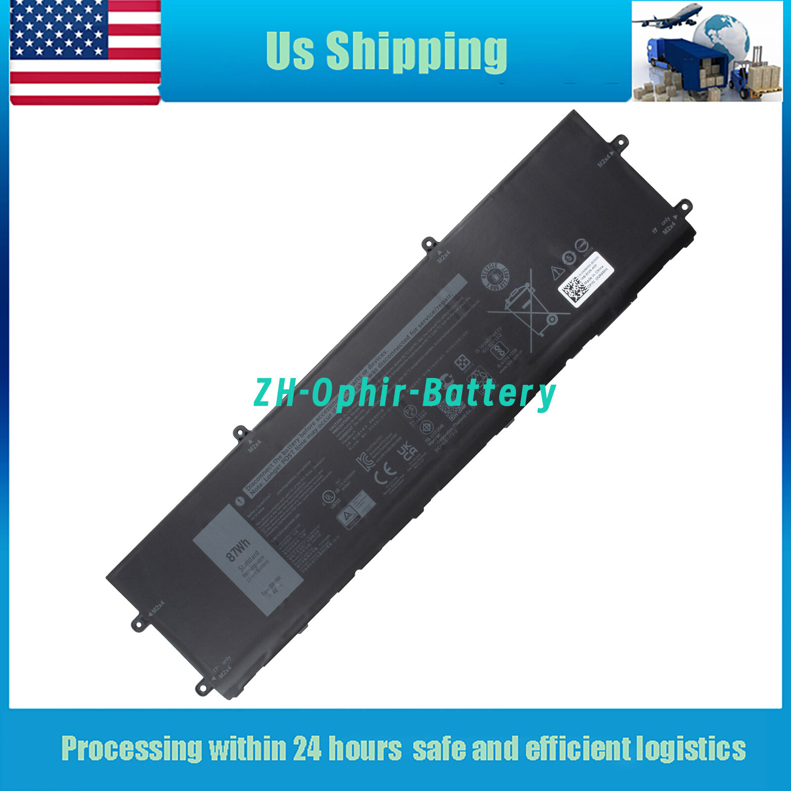 New DWVRR 0817GN 0NR6MH Battery Fits for Dell Alienware X15 R1 R2 X17 R1 R2 87Wh