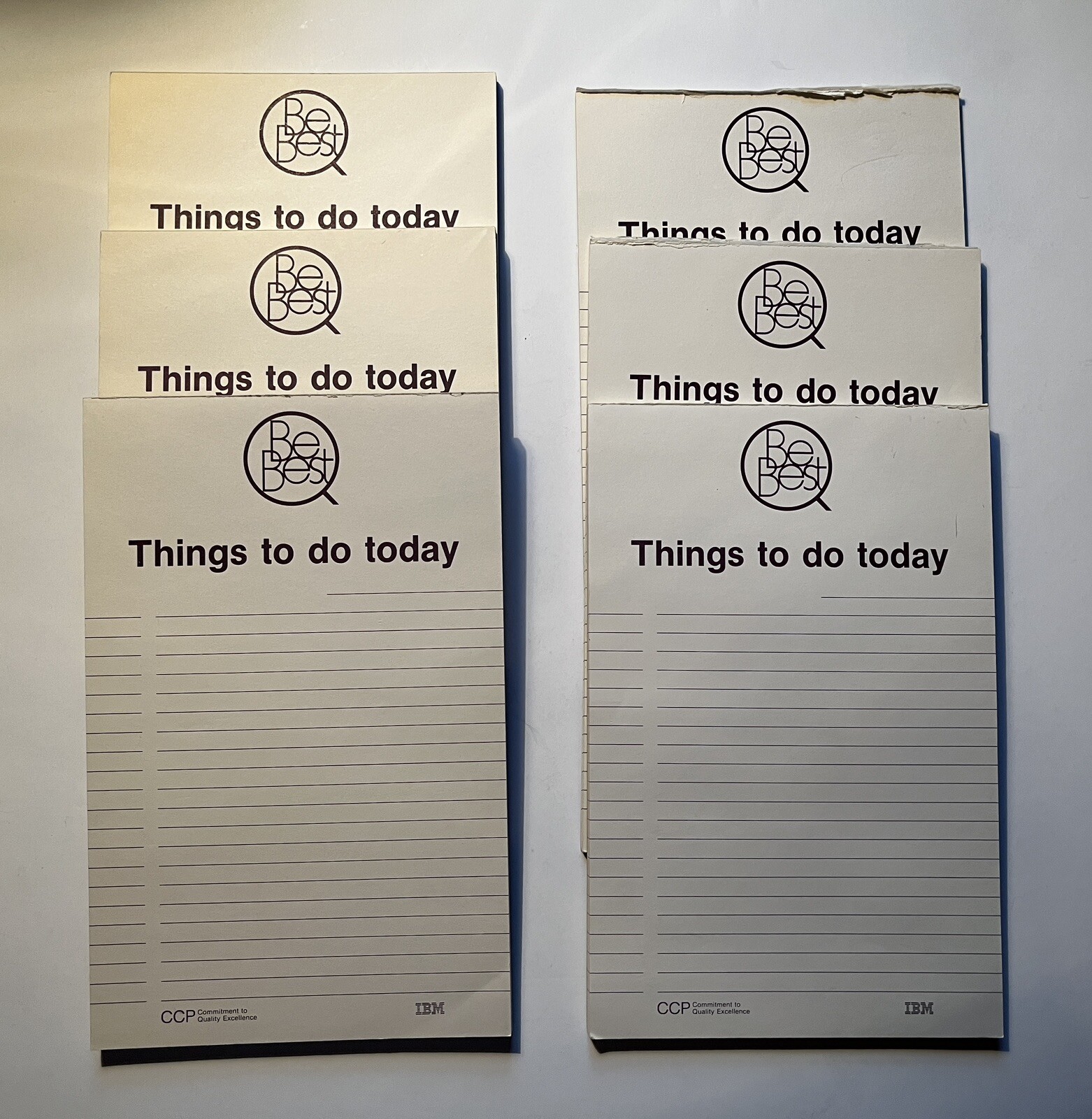 6 Vintage IBM Things To Do Stationery Notepads "Be Best"-  RARE