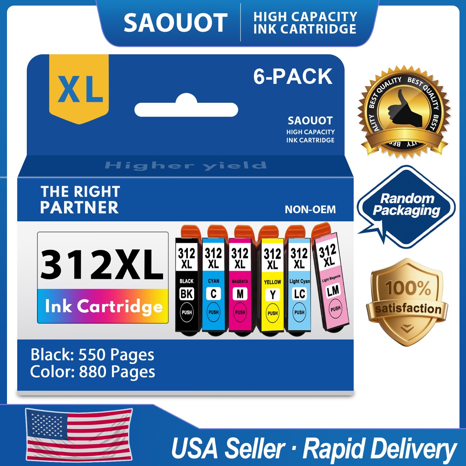 6PK T312XL 312XL Ink Cartridge For Epson Expression Photo XP-8500 Printer