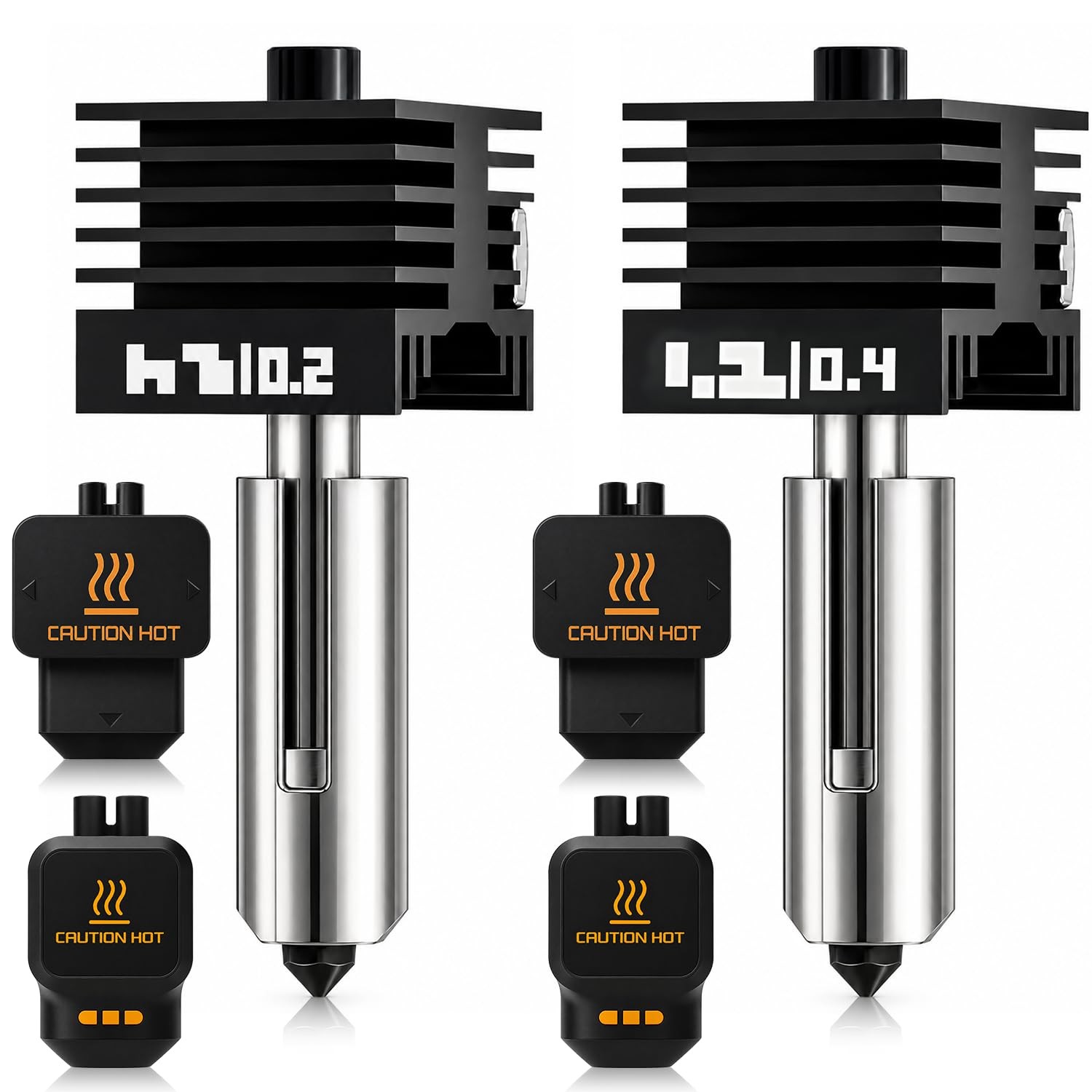 2Pcs P2S Hotend with 0.2/0.4mm Bambu Lab P2S/H2D/H2S/H2C Hardened Steel Nozzle,