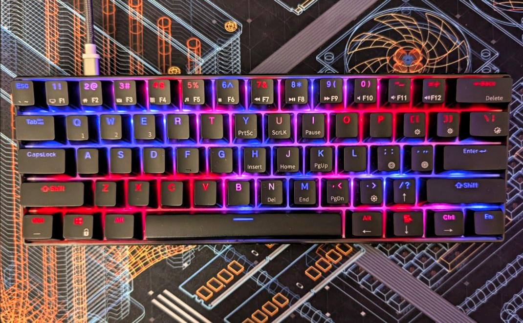 Royal Kludge RK61 60% Wireless Mechanical Keyboard RGB Black RED SWITCHES