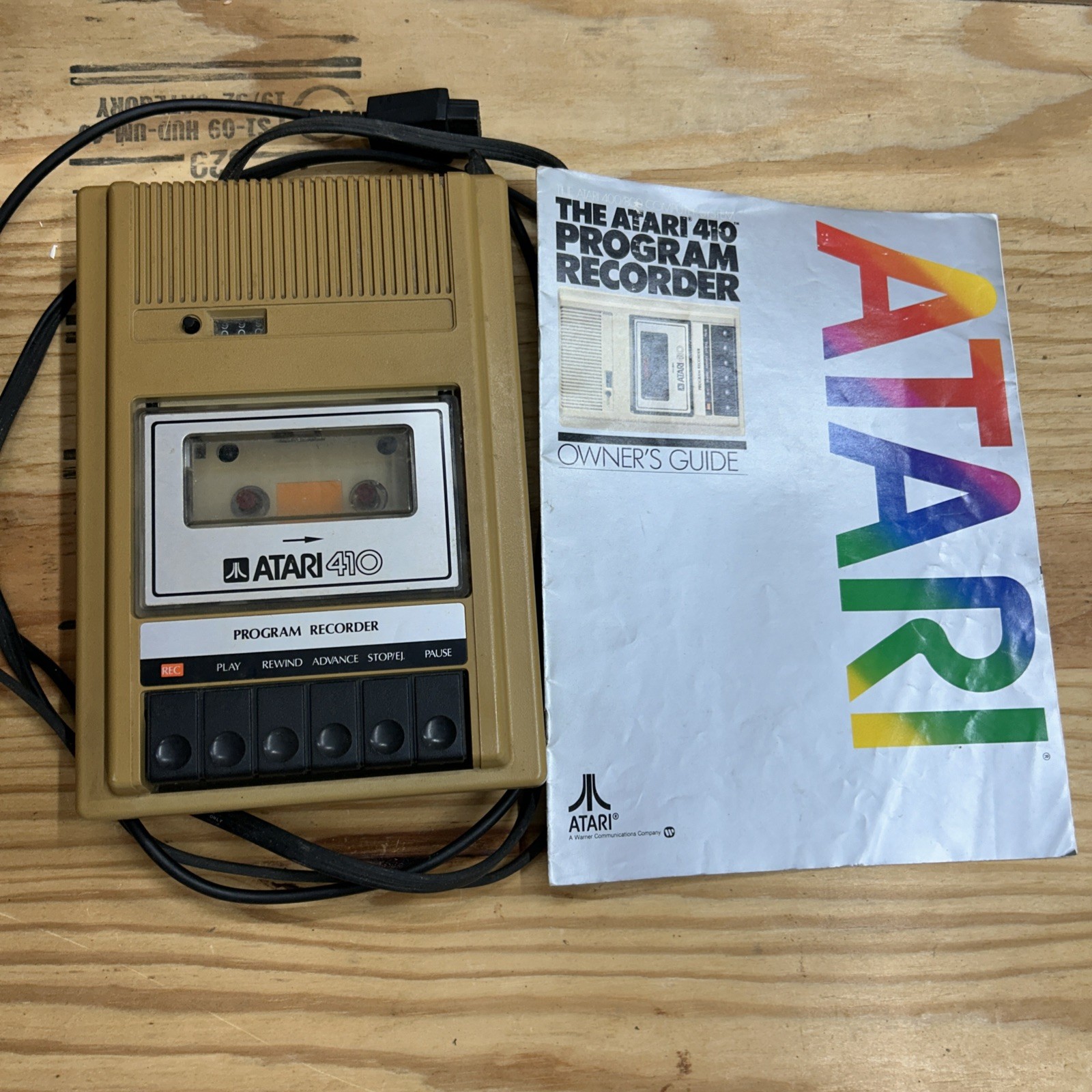 VTG Atari 410 Program Recorder + Manual For Atari 400 800 Computers Parts/Repair
