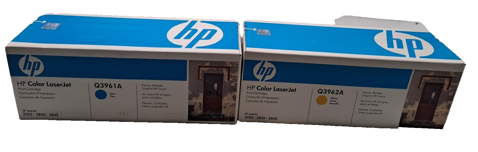 2X HP COLOR LASERJET TONER CARTRIDGE C Q3961A ,AND Y Q3962A