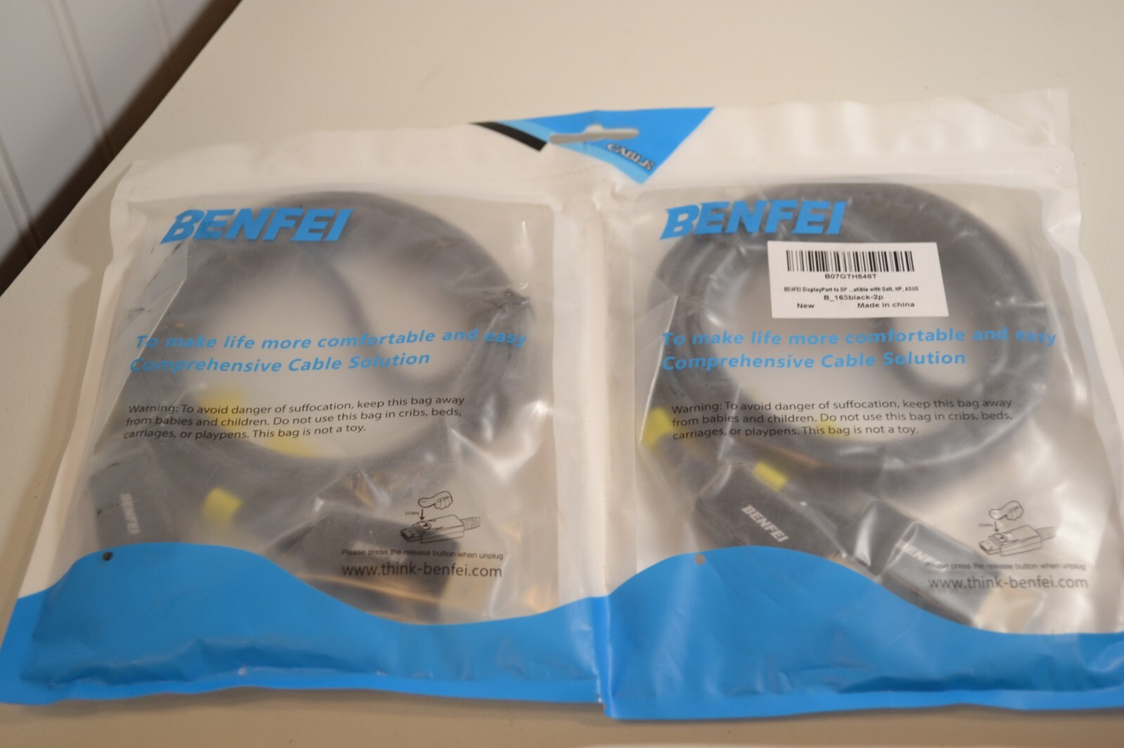 BENFEI DisplayPort to DP 2 PACK B_163Black-2p