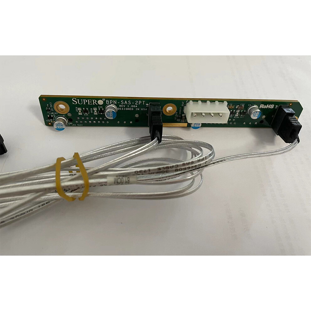 For Supermicro Server 2-Port SATA/SAS Backplane Board BPN-SAS-2PT REV 1.00A