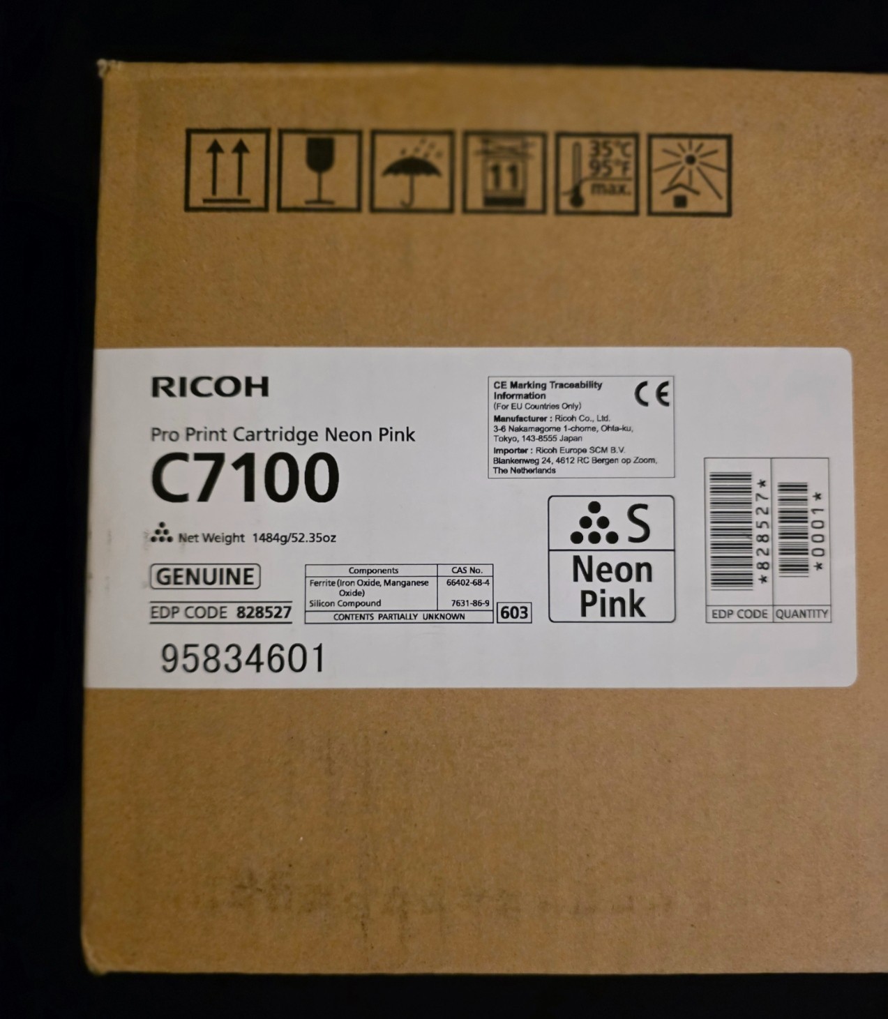 Genuine Ricoh Pro C7100 Neon Pink Toner 828527 C7110 Fluorescent Spot Color OEM