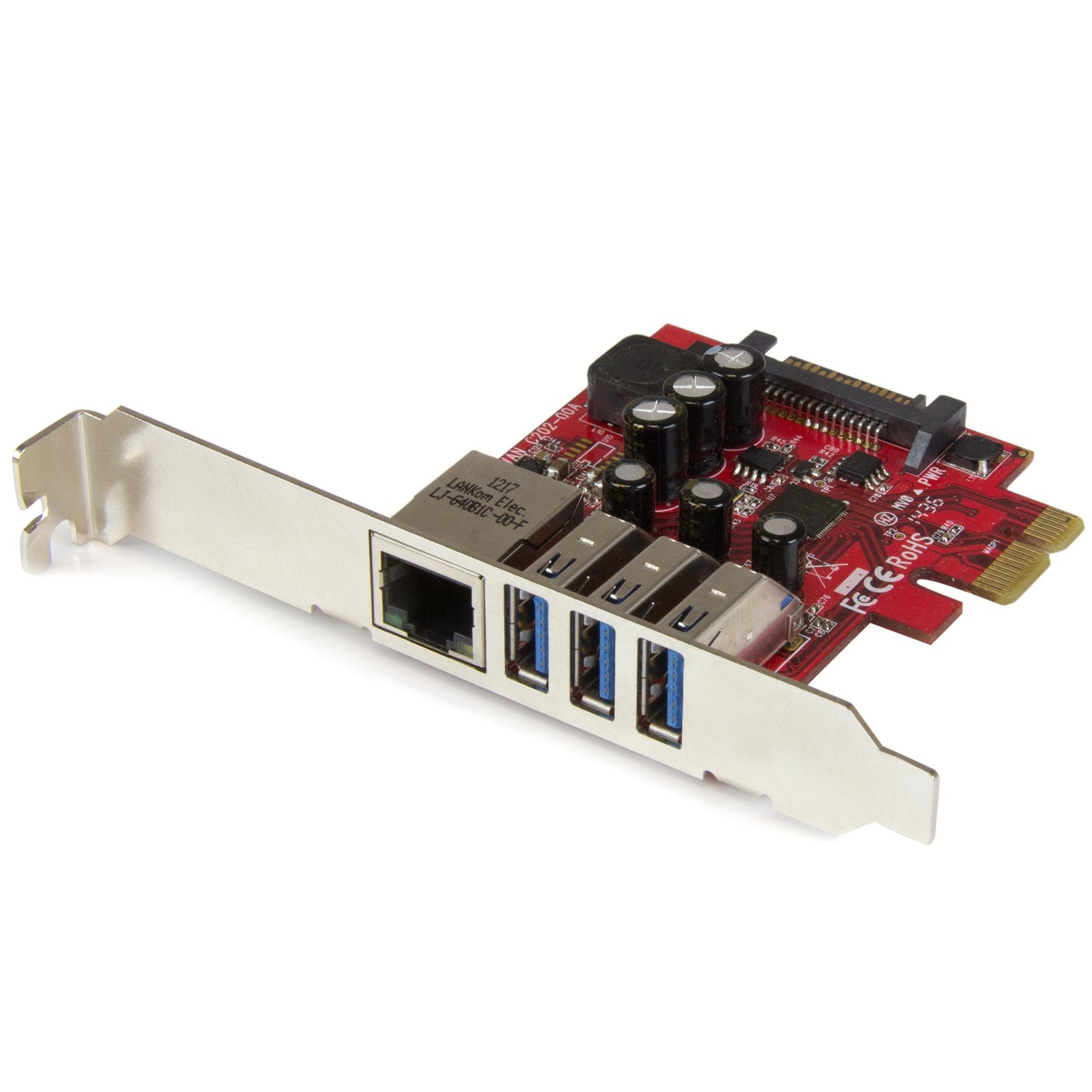 StarTech.com 3 Port PCI Express USB 3.0 Card + Gigabit Ethernet - Fits Standa...