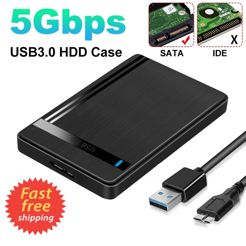 2.5'' For SATA to USB 3.0 HDD/SSD Enclosure 5Gbps UASP External Hard Drive Case
