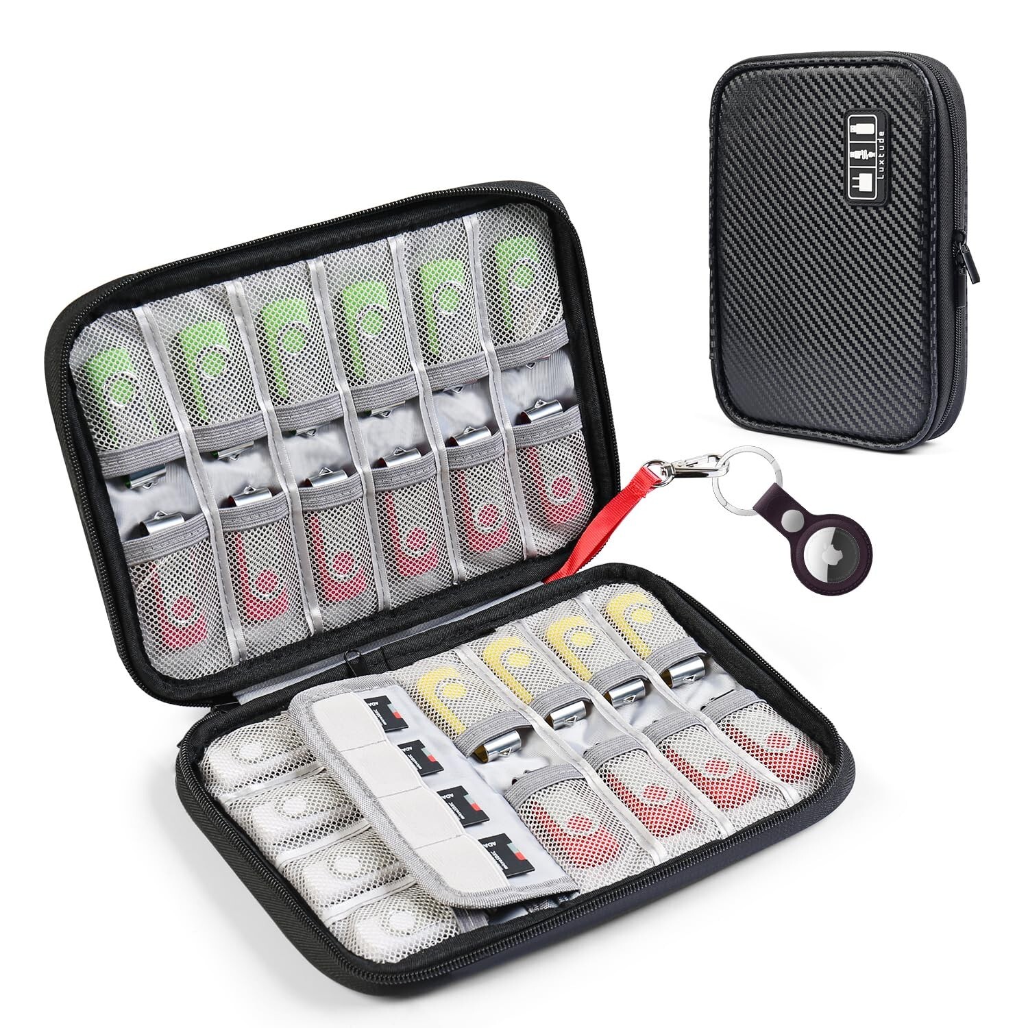 Luxtude USB Flash Drive Case with Labels, Portable USB Case Organizer, Flash ...