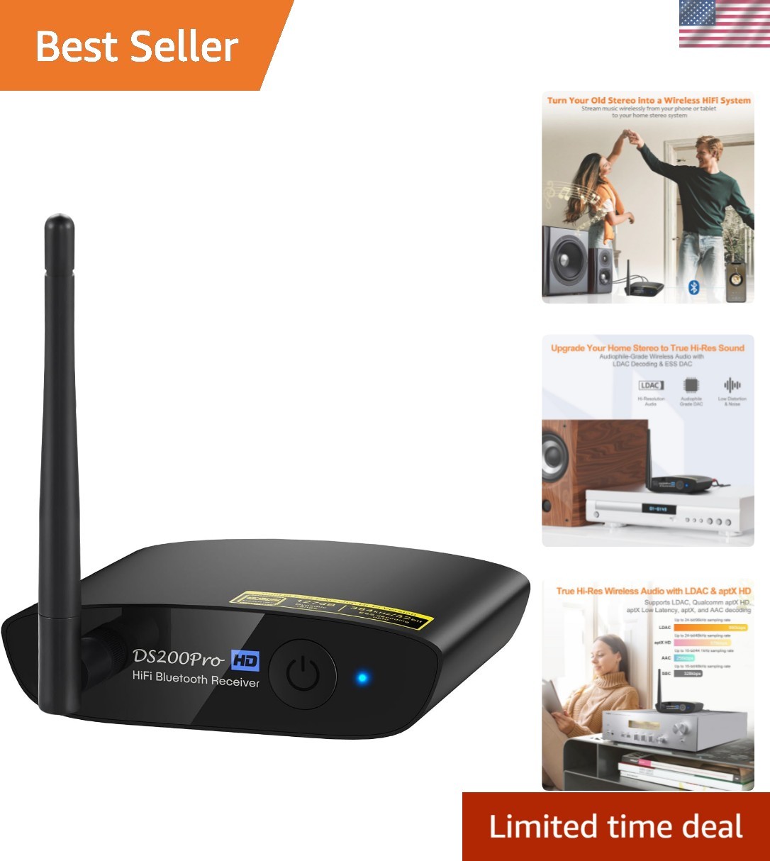 Upgrade Your HiFi System: DS200Pro Bluetooth 5.3 Receiver with Built-in DAC