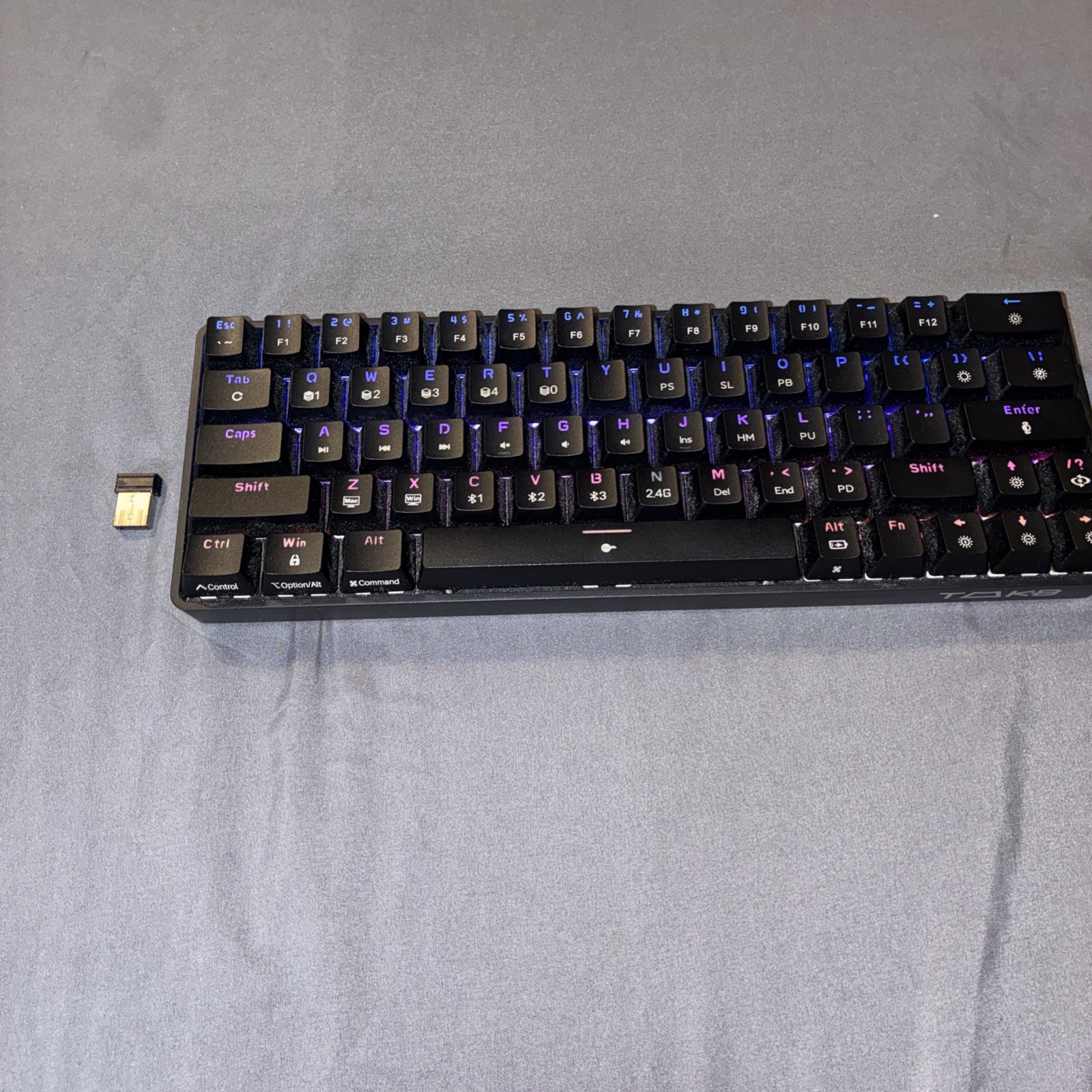 TOKB T63 60%  Mechanical Keyboard Blue Switch Wireless Bluetooth RGB Backlit 