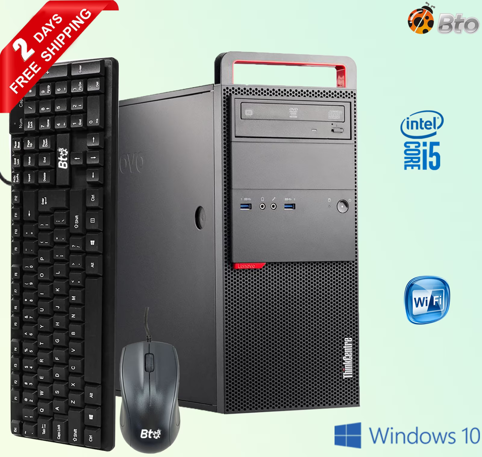 Lenovo Restored ThinkCentre M900 Core i5-6400 upto 256GB SSD 16GB DDR4