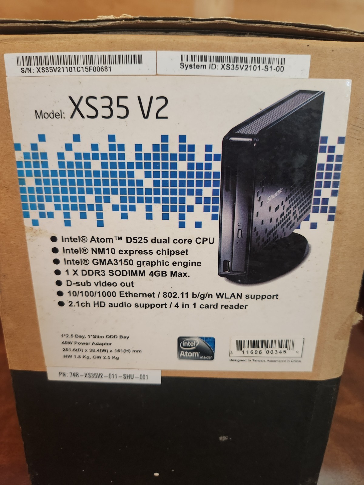 SHUTTLE XS35-V2 Intel NM10 Black Mini / Booksize Barebone System #F