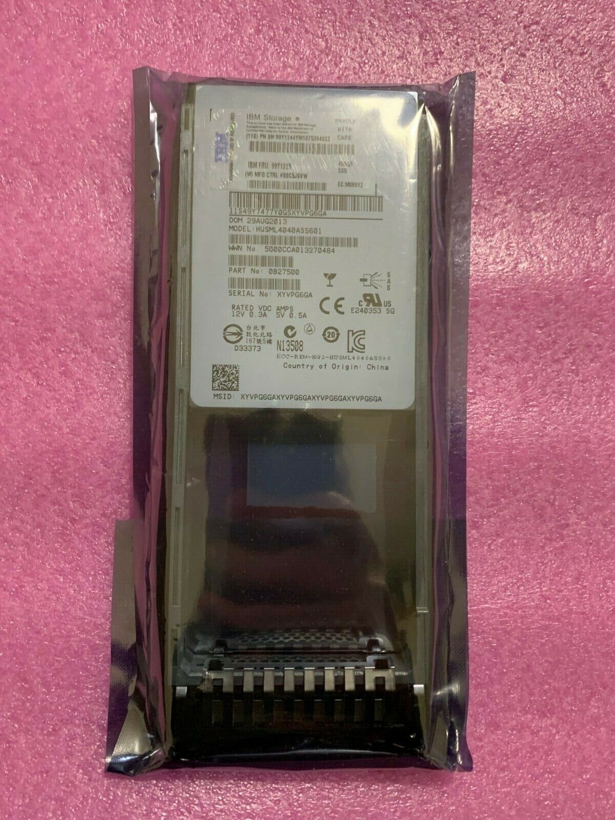 99Y1329 IBM Storage 400GB SSD SED 2.5 SFF HOT-SWAP for DS8870, DS8870