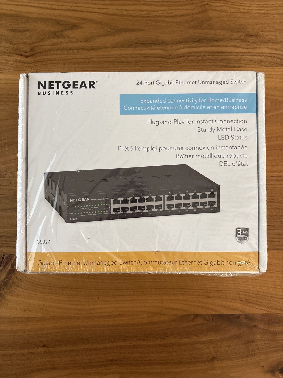 NETGEAR GS324-200NAS 24-Port Gigabit Ethernet Unmanaged Switch - Black BRAND NEW