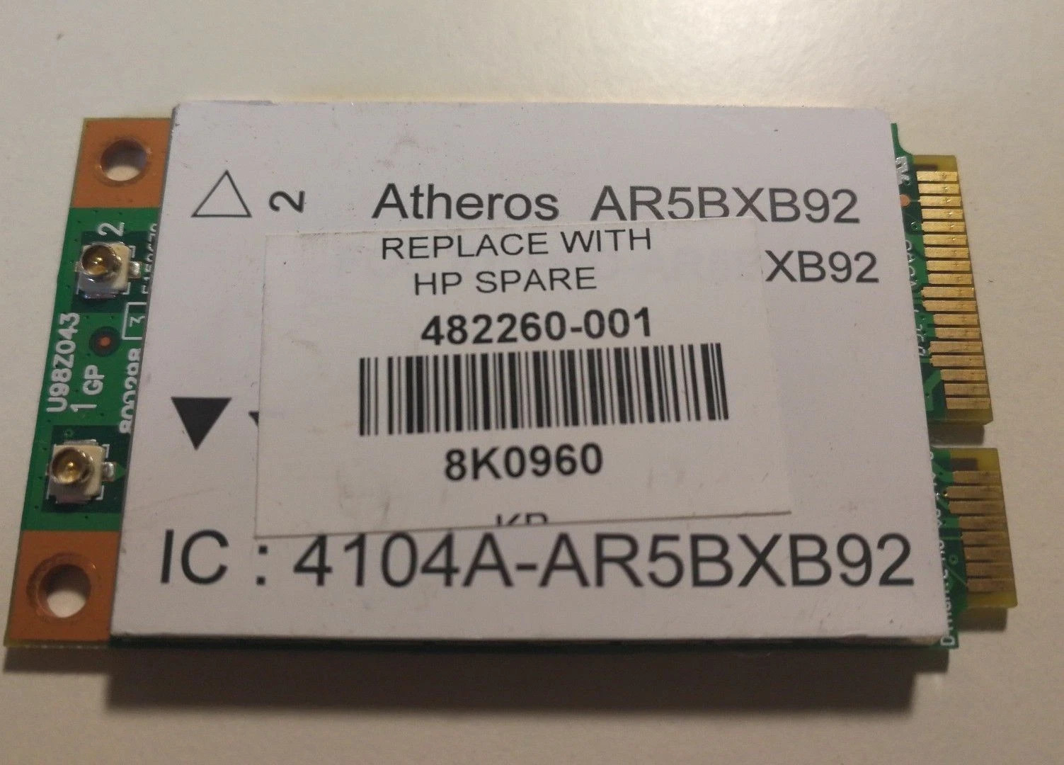 Atheros AR5BXB92 AR9280 Dual wireless abgn PCIe Genuine HP 482260-001 Laptop 