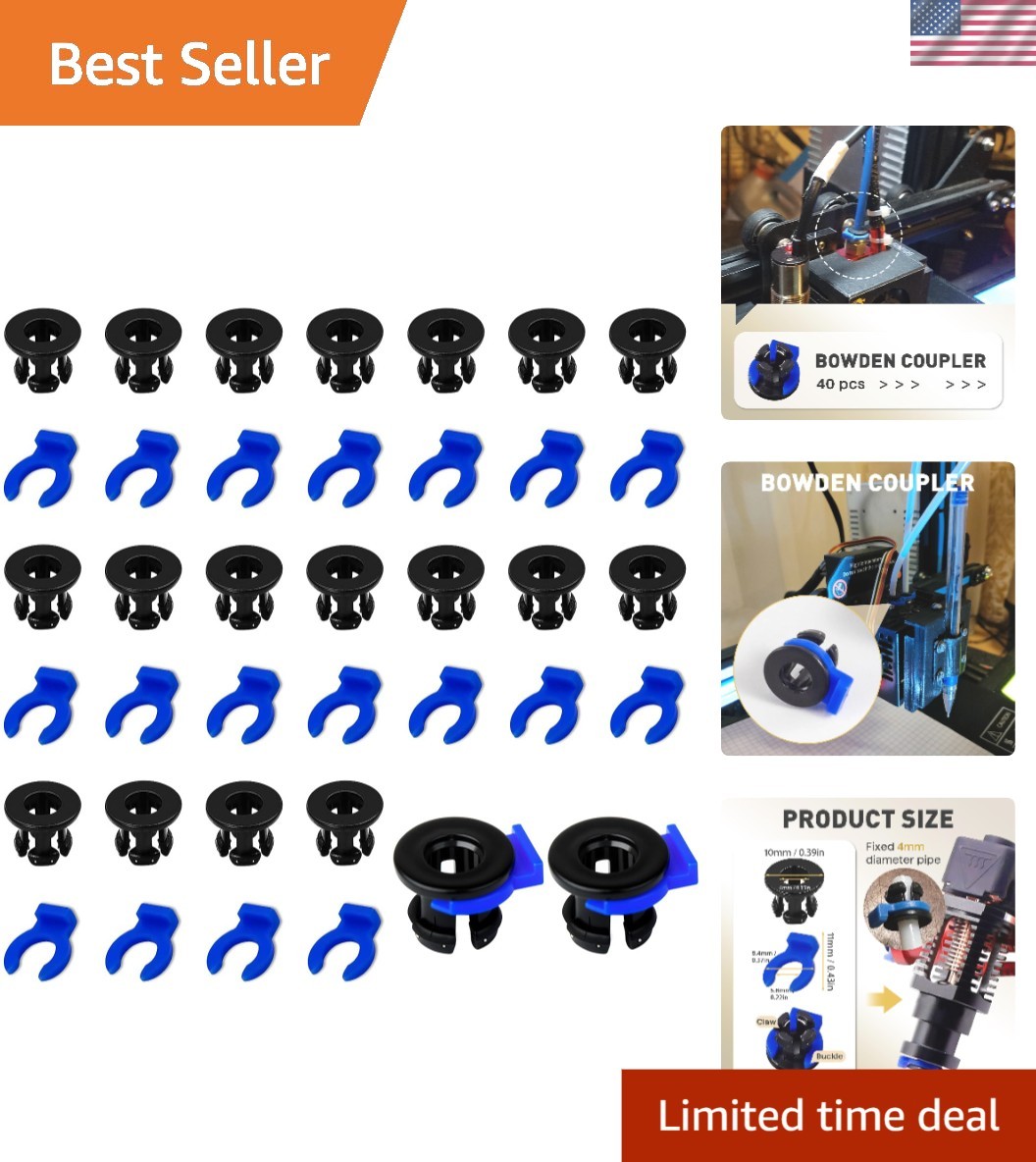 Comprehensive Bowden Tube Coupler Set - 40PCS for Reliable 3D Printing Solutions