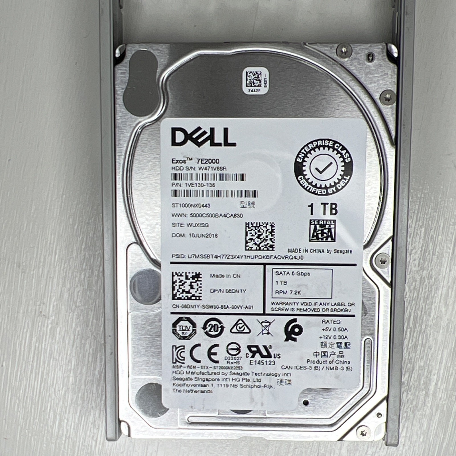 Dell ST1000NX0443 Exos 7E2000 1TB 3.5" SATA III 7200RPM 128MB 08DN1Y