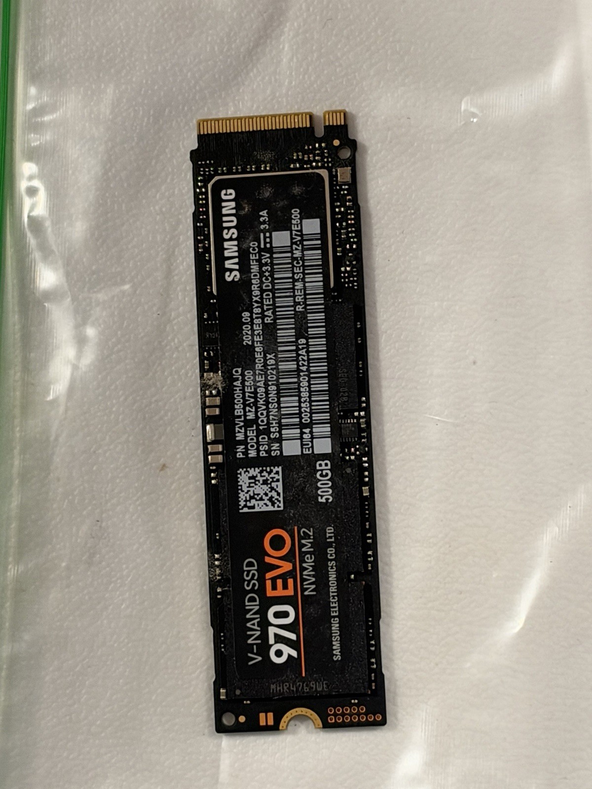 Samsung 2280mm 970 EVO Plus 500GB M.2 NVMe Gen 3.0 x 4 SSD MZ-V7S500