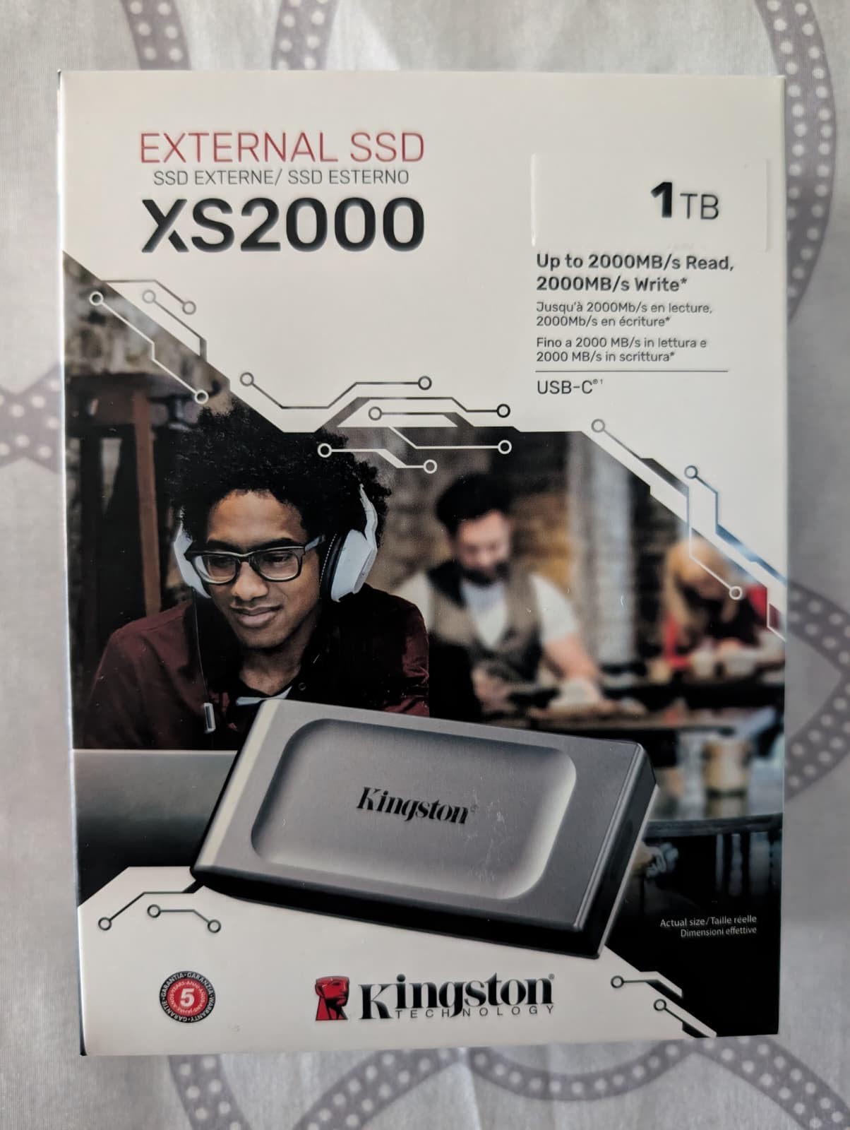 Kingston XS2000 1TB USB-C 3.2 Gen 2x2 Portable External SSD (SXS2000/1000G)  New