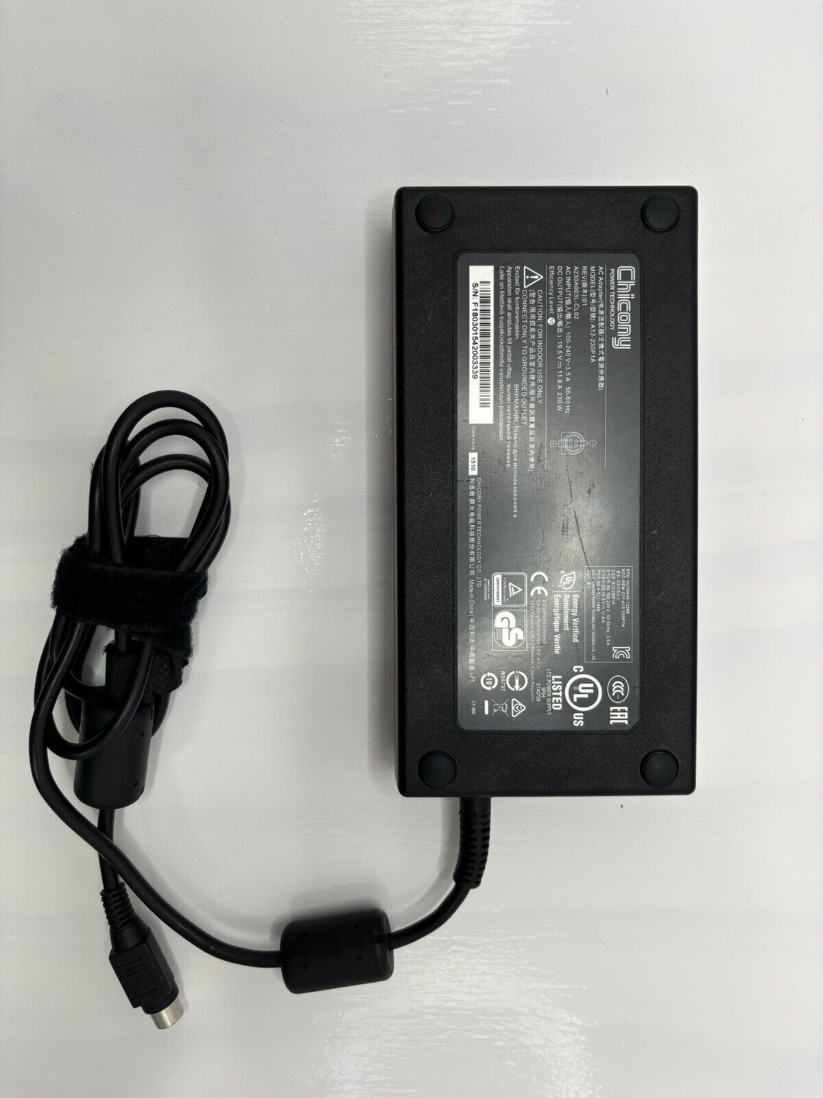 Chicony AC Adapter A12-230P1A 19.5V DC 11.8A 230W MSI GE73 Raider chicony