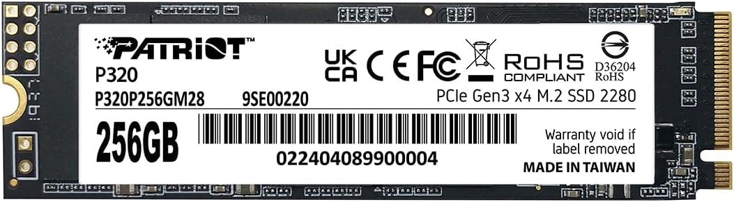Patriot P320 256GB PCIe Gen 3x4 M.2 2280 SSD