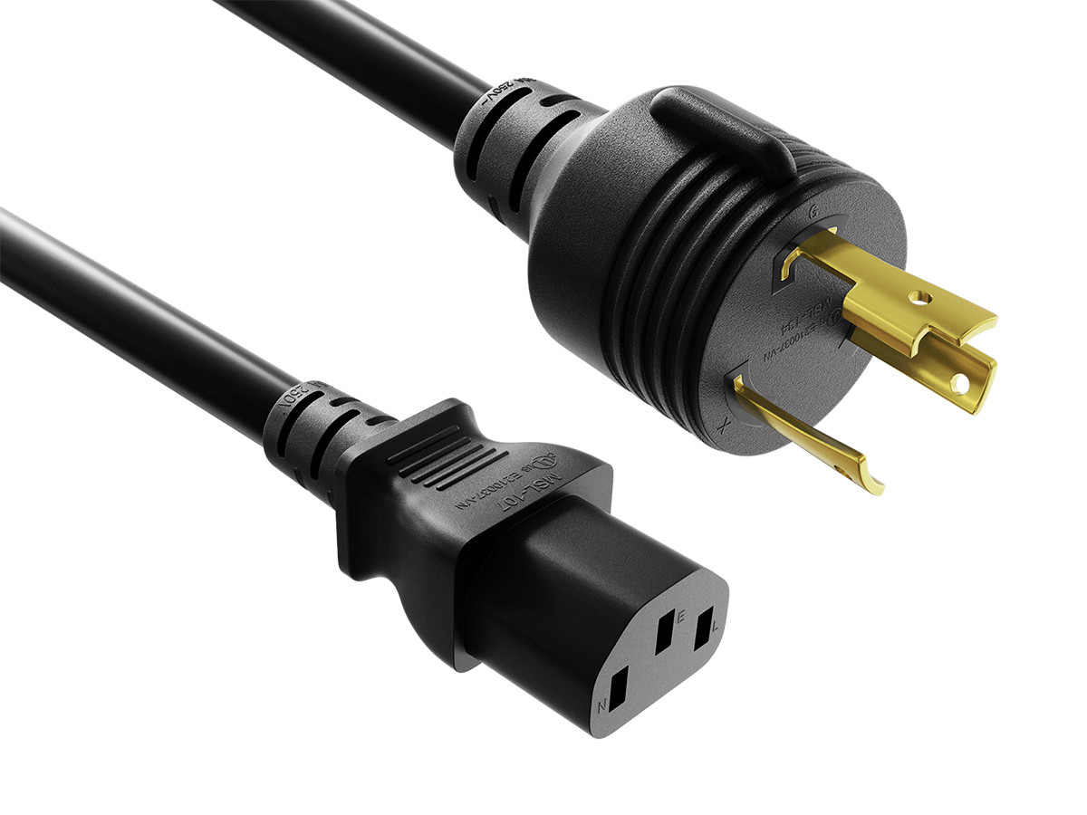 6ft NEMA L6-30P to C13 Heavy Duty Power Cord 14AWG, 15A 250V