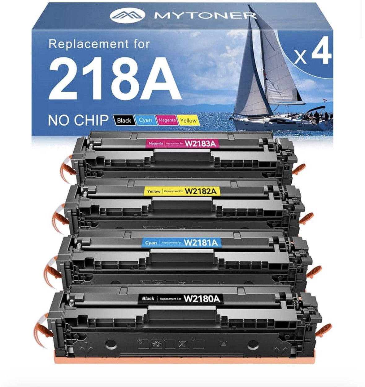 New $199 On Amazon MYTONER 218A Toner Cartridges Set 4-Pack (NO CHIP) Gab