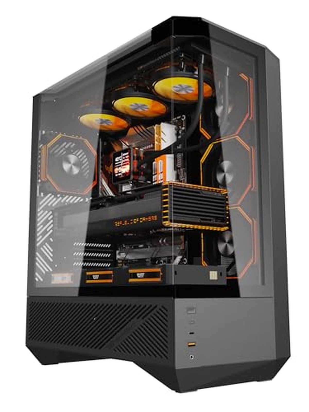 darkFlash DY460 ATX Full Tower PC Case, 4 ARGB Fans, High Airflow,Black Black