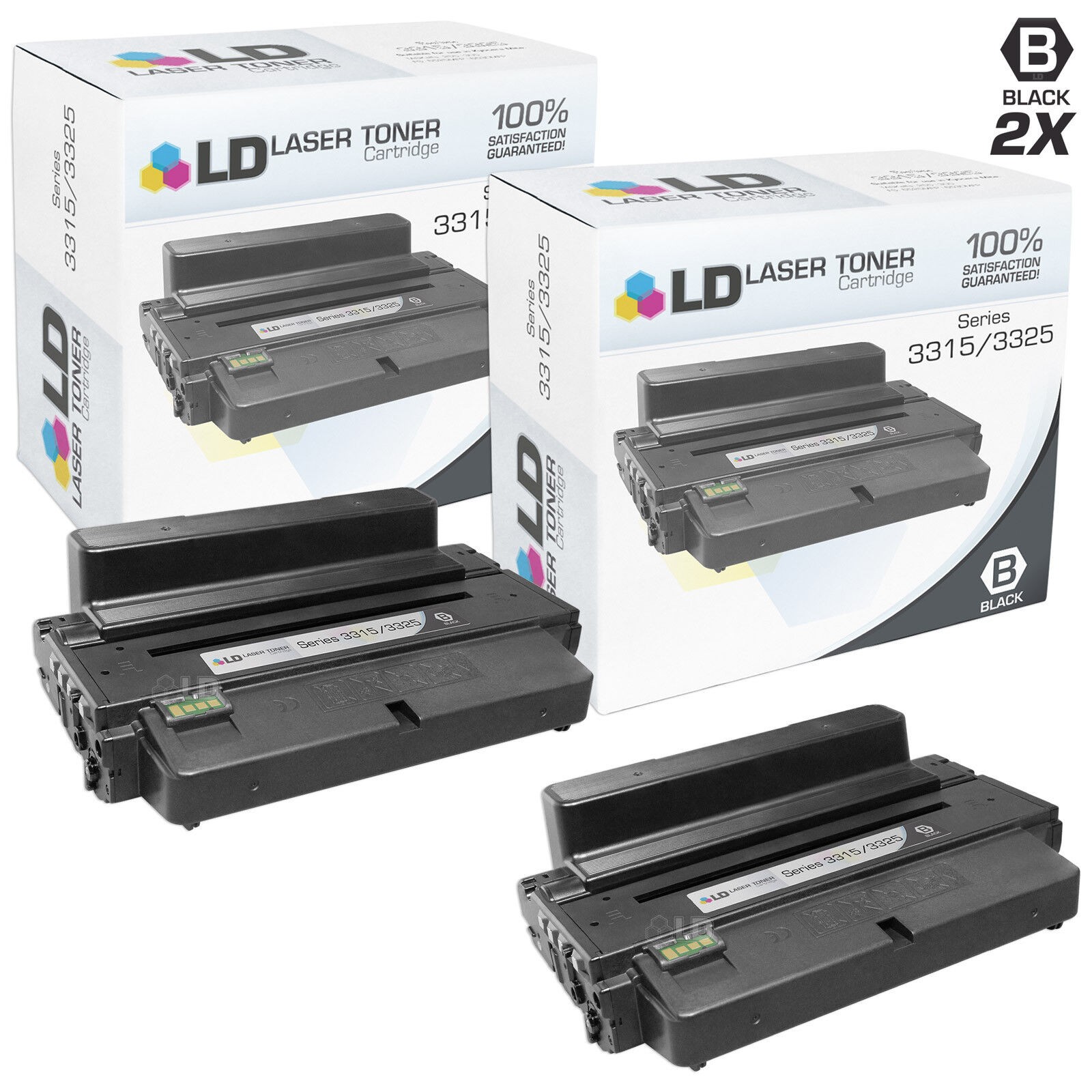 LD Compatible Xerox 106R02311/106R2311 2PK Black Toners for 3315dn/3325dni