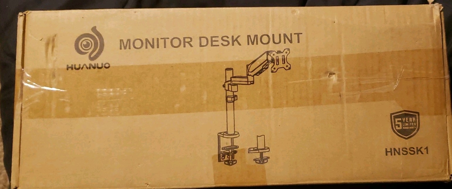 HUANUO Single Monitor Mount, Monitor Arm for 13”-32” Monitors up to 17.6 lbs, 