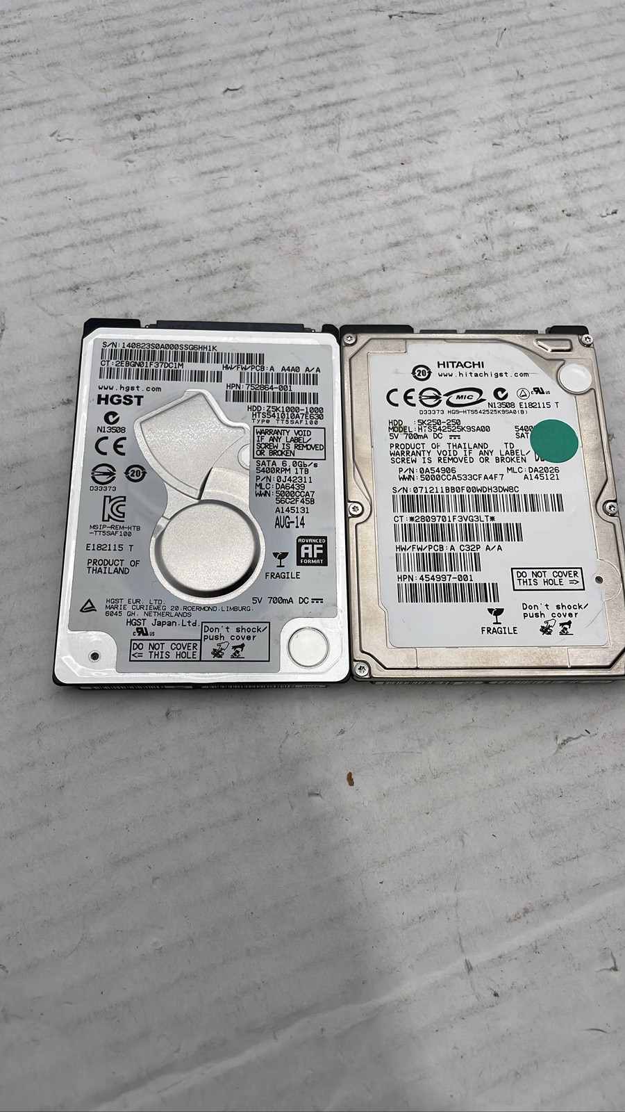 HGST Travelstar HTS541010A7E630 HPN 752864-001 1TB 2.5" SATA 6Gb/s 5400RPM HDD