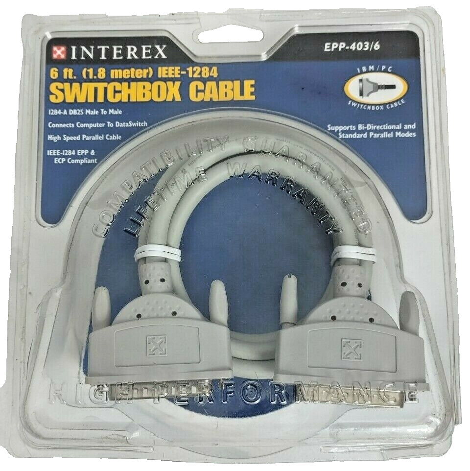 Interex Switchbox Cable EPP-403/6 6 Ft (1.8 meter) IEEE-1284-A DB25 M to M