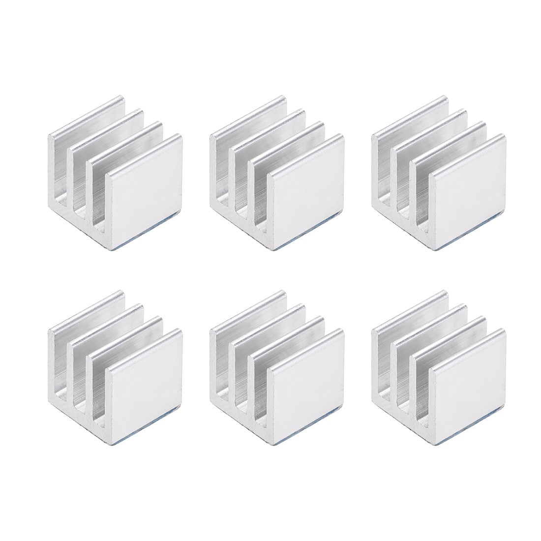 10x10x10mm Silver Tone Aluminum Heatsink Thermal Adhesive Pad 3D Printers 6Pcs