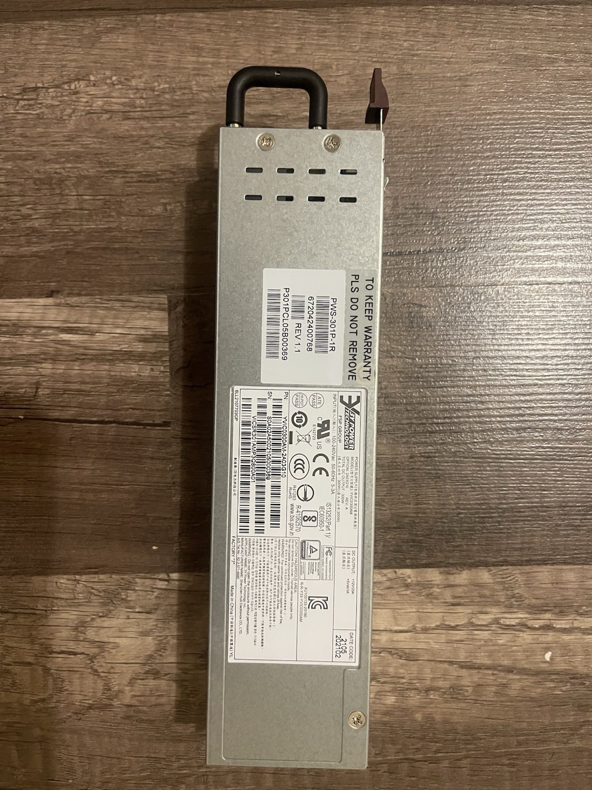 Supermicro PWS-301P-1R Redundant Power Supply