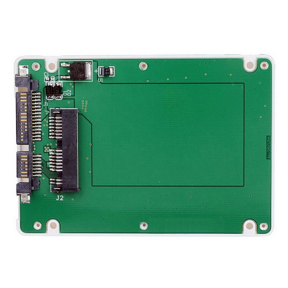 1.8" Micro SATA 16pin SSD To 2.5" SATA 22pin Hard Disk Case Enclosure White 7mm